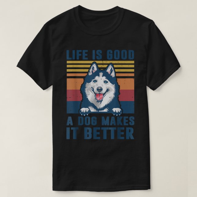 Siberian Husky Dog Gifts Funny Dog Dad Mum Men Wom T-Shirt (Design Front)