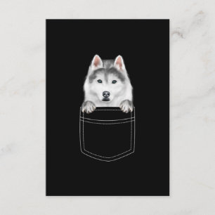 Siberian Husky Dog In Pocket Funny Dog Lover Gift Enclosure Card