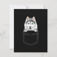 Siberian Husky Dog In Pocket |Funny Dog Lover Gift