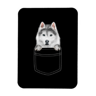 Siberian Husky Dog In Pocket Funny Dog Lover Gift Magnet