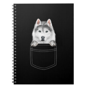 Siberian Husky Dog In Pocket Funny Dog Lover Gift Notebook