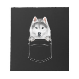 Siberian Husky Dog In Pocket Funny Dog Lover Gift Notepad