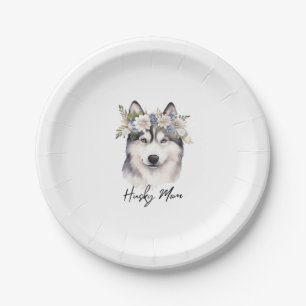 Siberian Husky Dog Lover Paper Plate