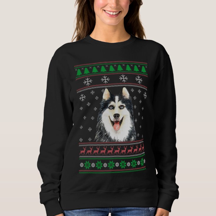 siberian husky ugly christmas sweater