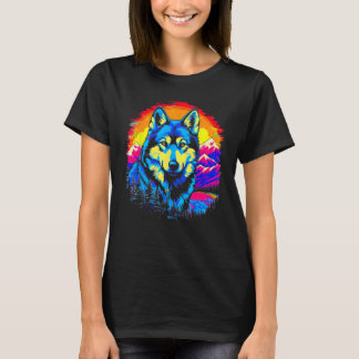 Siberian Husky Dog Mountains T-Shirt