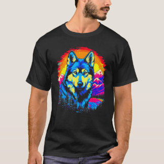 Siberian Husky Dog Mountains T-Shirt