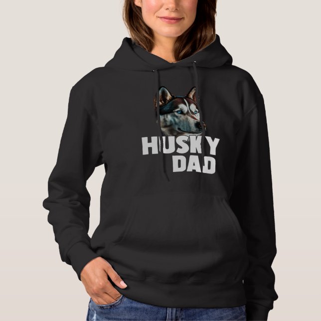 Siberian Husky Dog Owner Husky Dad Hoodie (Front)