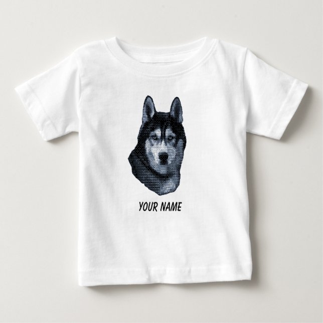 Siberian Husky Dog Pet  Personalised  Baby T-Shirt (Front)