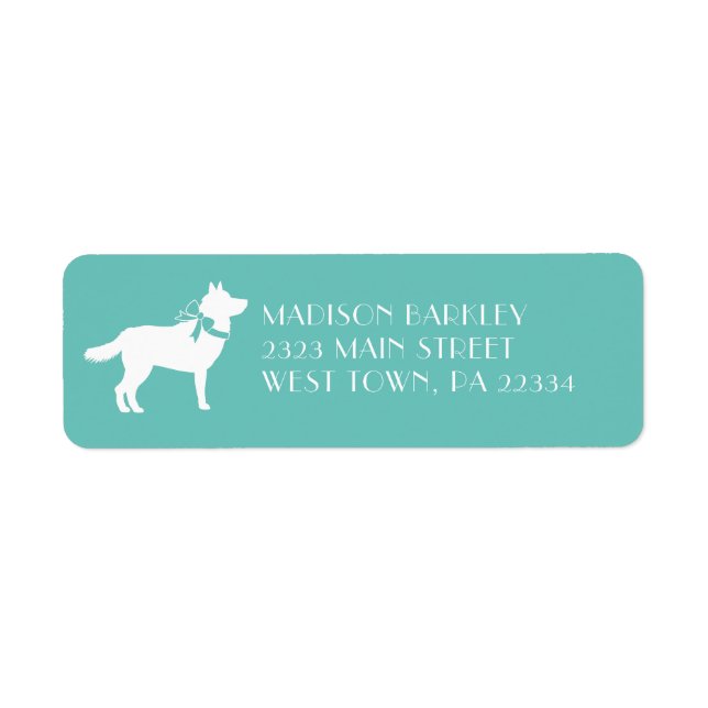 Siberian Husky Dog Puppy Malamut Return Address Label (Front)