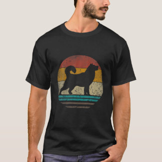 Siberian Husky Dog Retro Silhouette Dog Dad Father T-Shirt
