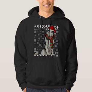 Siberian Husky Dog Santa Hat Xmas Ugly Christmas Hoodie