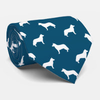 Siberian Husky Dog Silhouettes Pattern Blue