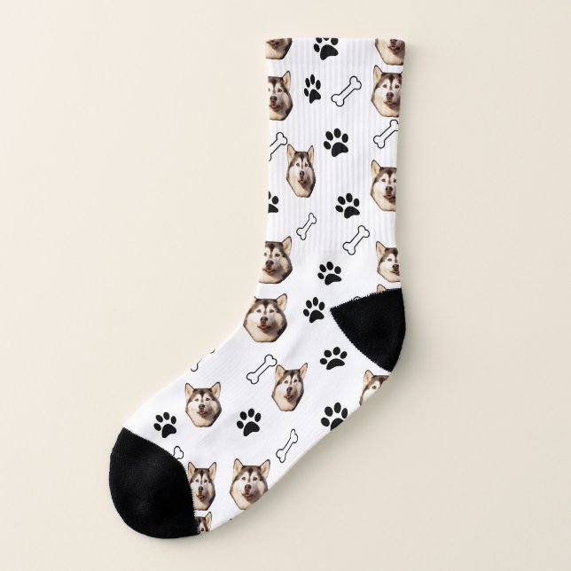 Siberian Husky dog Socks (Left Outside)