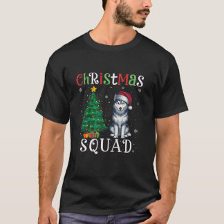Siberian Husky Dog Squad Boys Girls Christmas Tree T-Shirt