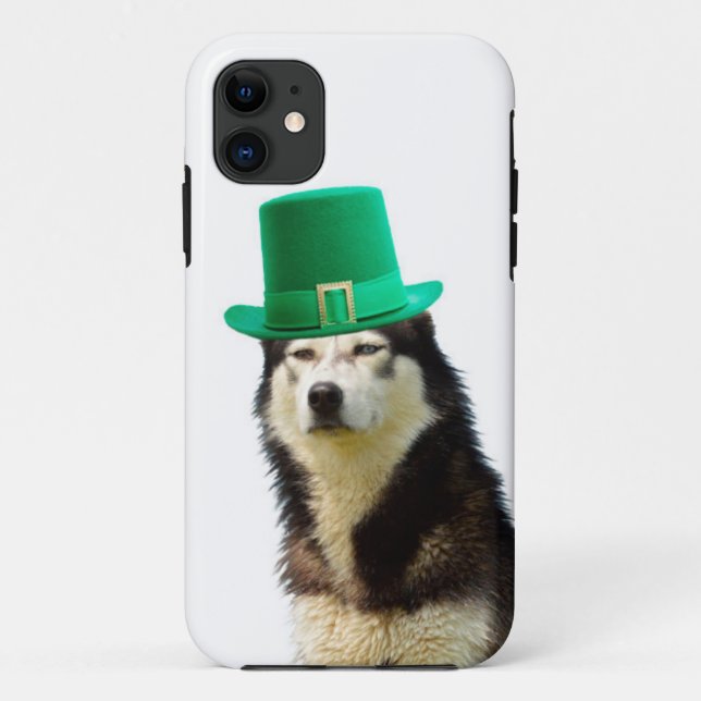 Siberian Husky Dog St. Patrick's day Case-Mate iPhone Case (Back)