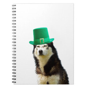 Siberian Husky Dog St. Patrick's day Notebook