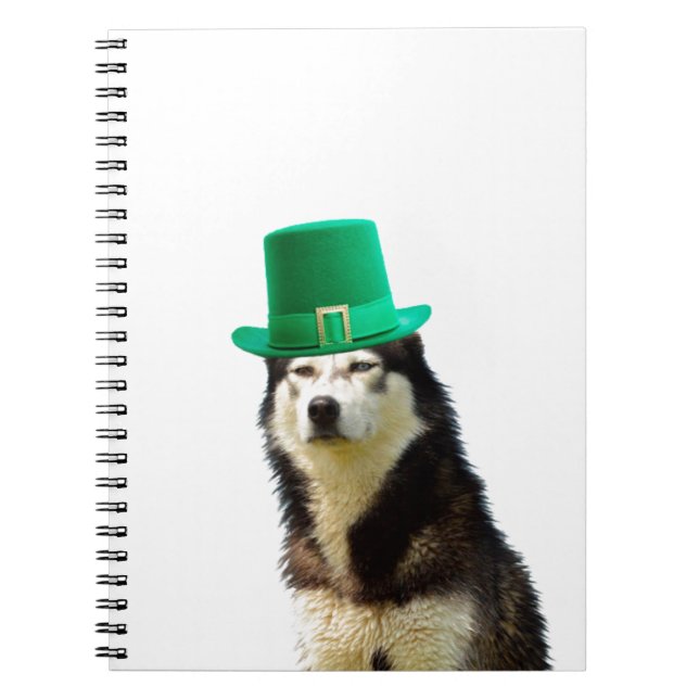 Siberian Husky Dog St. Patrick's day Notebook (Front)