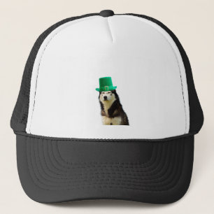 Siberian Husky Dog St. Patrick's day Trucker Hat