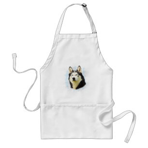 Siberian Husky Dog Water Colour Art Painting Standard Apron