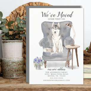 Siberian Husky Dog We've Moved Moving Announcement