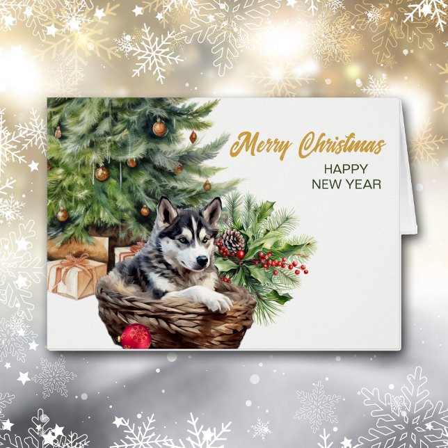 Siberian Husky Dog Wicker Basket Christmas Tree (Creator Uploaded)