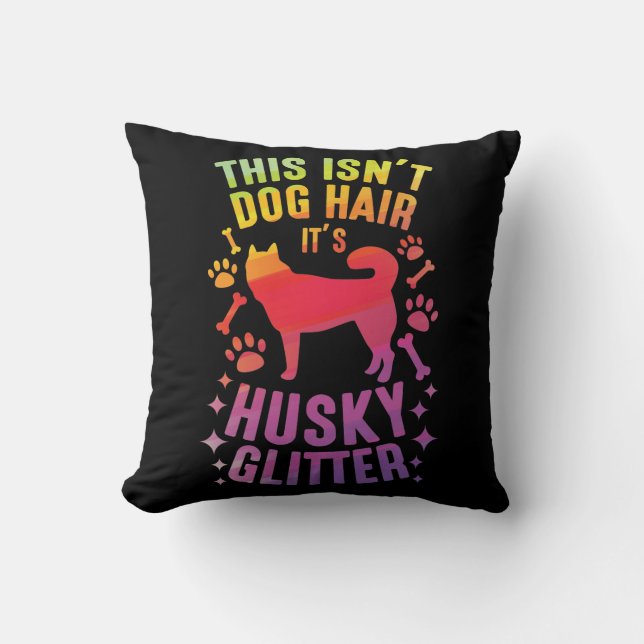 Siberian Husky Dog Wolf Funny huskies Dog Hair Cushion (Front)