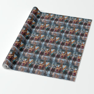 Siberian Husky Dogs Christmas Snow Holiday Wrapping Paper