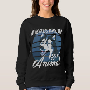 Siberian Husky Dogs Puppies Love Dogs Saying Retro Sweatshirt