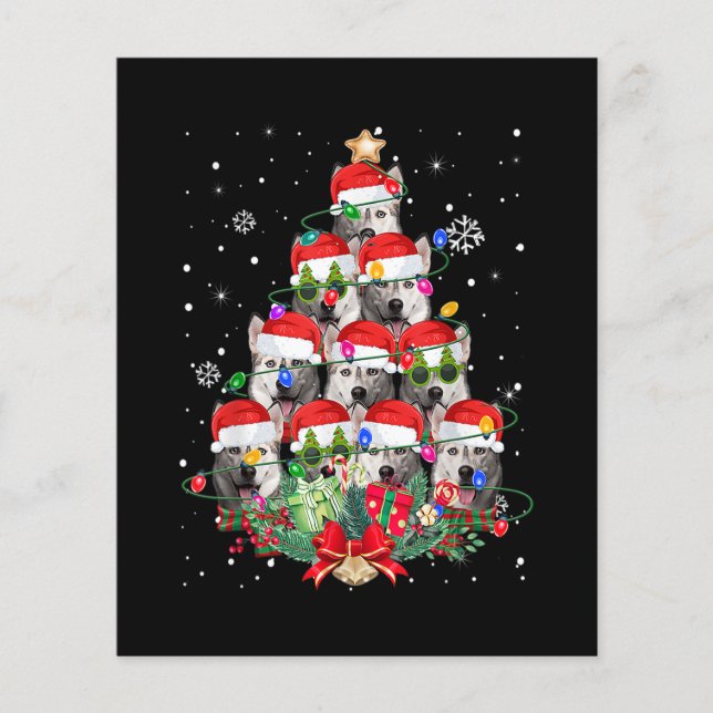 Siberian Husky Dogs Tree Christmas Pajama Xmas Dog (Front)