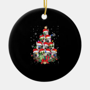 Siberian Husky Dogs Tree Christmas Pajama Xmas Dog Ceramic Ornament