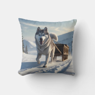Siberian Husky Elegant Throw Pillow