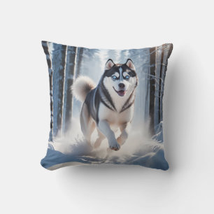 Siberian Husky Elegant Throw Pillow