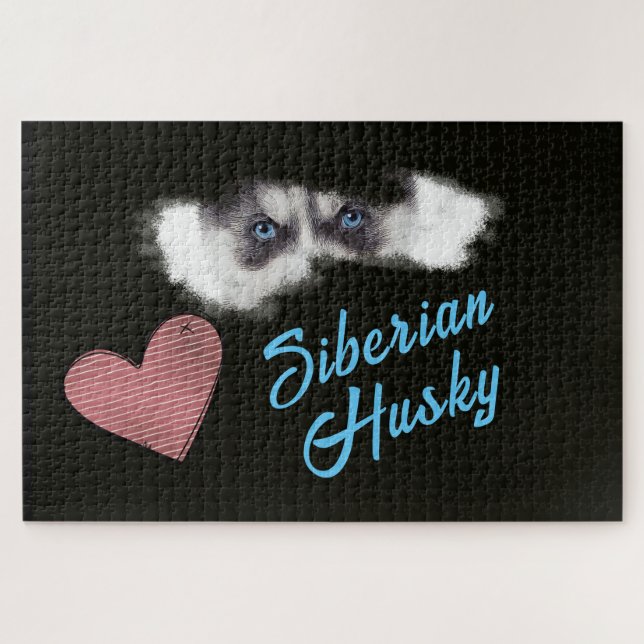 Siberian Husky Eyes Solid Colour 1000 piece Jigsaw Puzzle (Horizontal)
