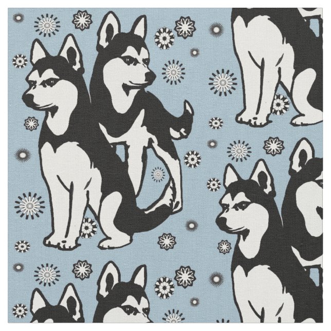 Siberian Husky fabric (Close Up)