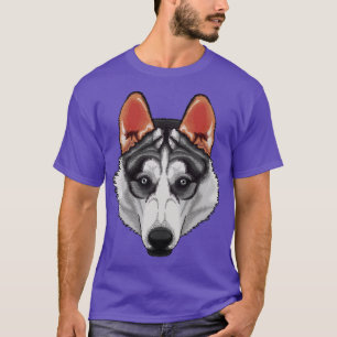 Siberian Husky Face Cute Siberian Husky Dog Breed  T-Shirt