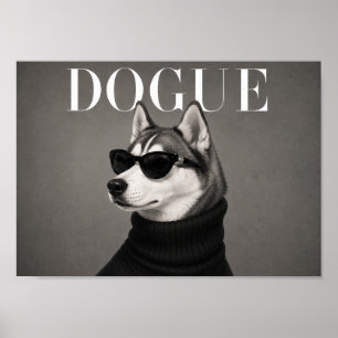 Siberian Husky Fashion Editorial Dog Art Print