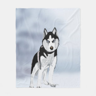 Siberian Husky Fleece Blanket