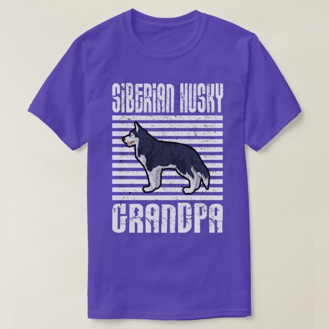 Siberian Husky Grandpa Proud Dogs T-Shirt (Design Front)