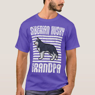 Siberian Husky Grandpa Proud Dogs T-Shirt