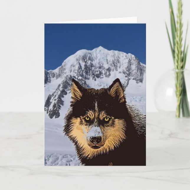 Siberian Husky Greeting Card (Front)