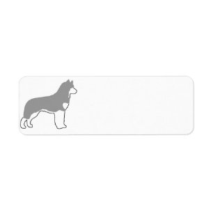 siberian husky grey and white silo return address label