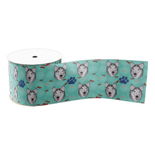 Siberian Husky Grosgrain Ribbon