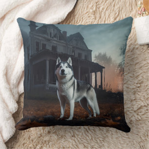 Siberian Husky Halloween Scary  Cushion