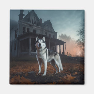 Siberian Husky Halloween Scary Magnet