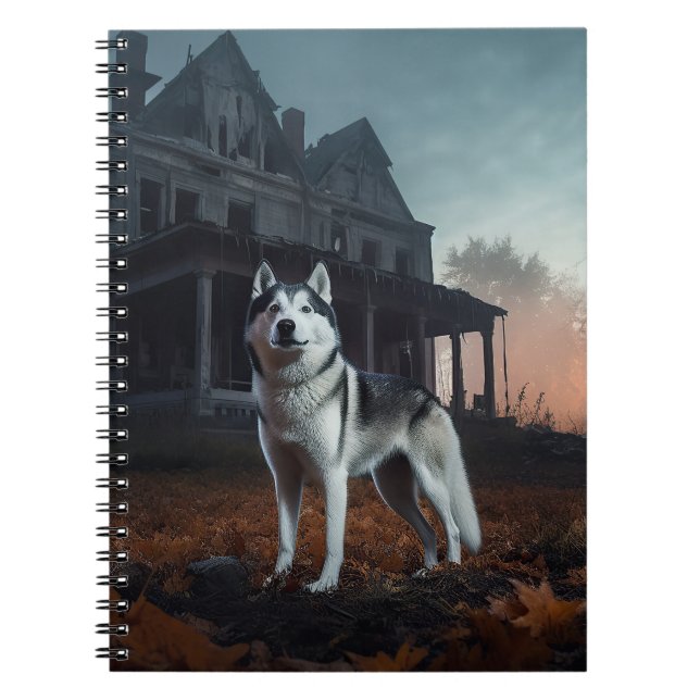 Siberian Husky Halloween Scary  Notebook (Front)