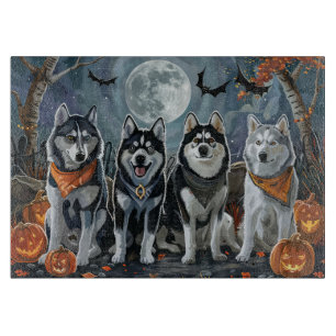 Siberian Husky Halloween Spooky Cutting Board