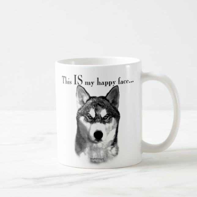 Siberian Husky Happy Face Coffee Mug (Right)