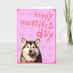 Siberian Husky Happy Valentine's Day Greeting Card
