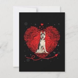 Siberian Husky Heart Love   Funny Valentine Gift Invitation