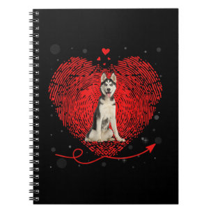 Siberian Husky Heart Love Funny Valentine Gift Notebook